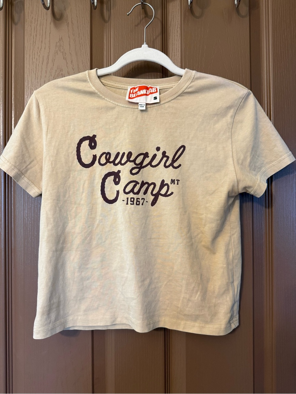 Cowgirl Camp Short Sleeve Tee in Beige